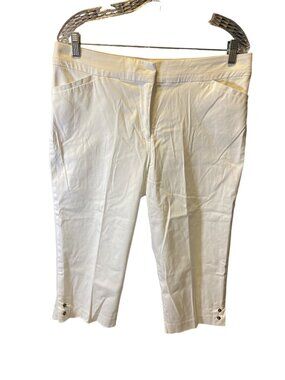 Counterparts 12P White Tailored Capri Pants Minimalist Casual Preppy Coastal